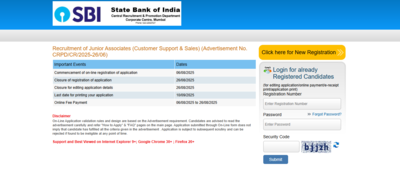 SBI Clerk notification 2025: Registration window opens, check direct link to apply here