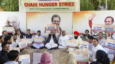 J&K: Congress starts hunger strikes for statehood, allies missing | India News