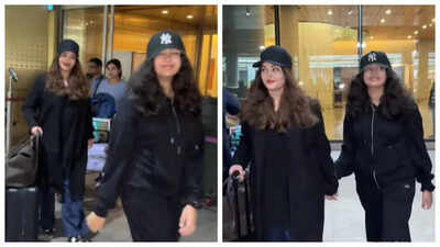 Aishwarya Rai and Aaradhya Bachchan TWIN on return from family getaway; Abhishek Bachchan charms with gentlemanly gesture – WATCH |