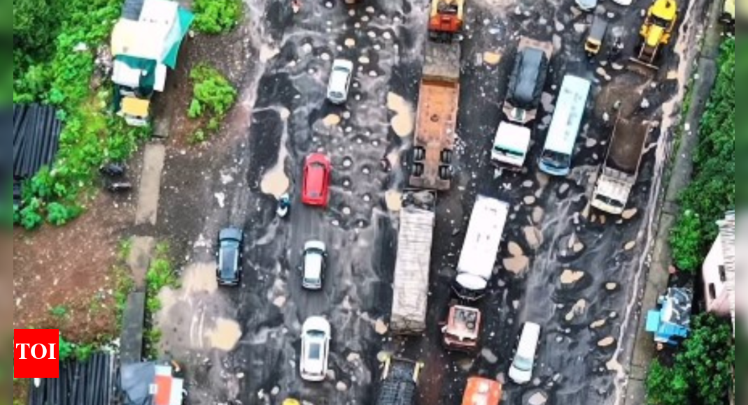 Watch: Crater-like potholes on Chiplun’s Vashishti bridge; NHAI says not its jurisdiction | India News