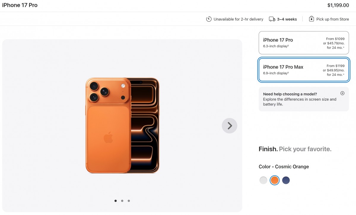 iPhone 17 Pro Max pre-order delivery in the US slips to October