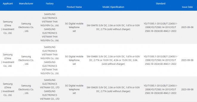 3C certifications confirm: no charge speed upgrade for Galaxy S26 Pro and S26 Edge
