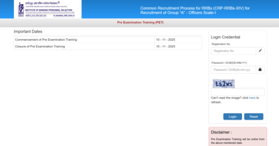 IBPS RRB PET 2025 link activated: Check details here