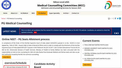 NEET PG 2025 revised counselling dates announced by MCC with Round 1 result scheduled for 20 Nov
