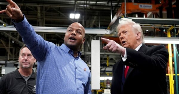 Trump flips off apparent heckler while touring Ford factory in Michigan
