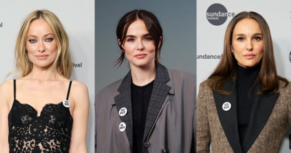 Celebrities wear ‘ICE OUT’ pins, attend political panels