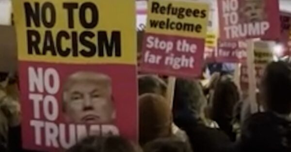 Anti-ICE protesters gather in London