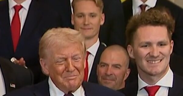 Trump receives golden hockey stick from Florida Panthers