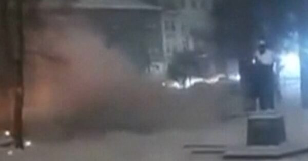 Video shows moment drone hits playground in Ukraine