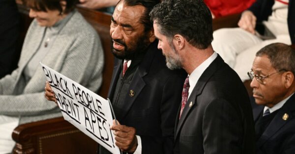 Rep. Al Green ejected after holding ‘Black People Aren’t Apes’ sign