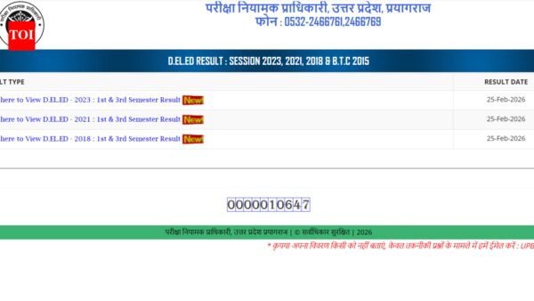 UP DElEd result 2026 released at btcresult.in: Direct link to download here