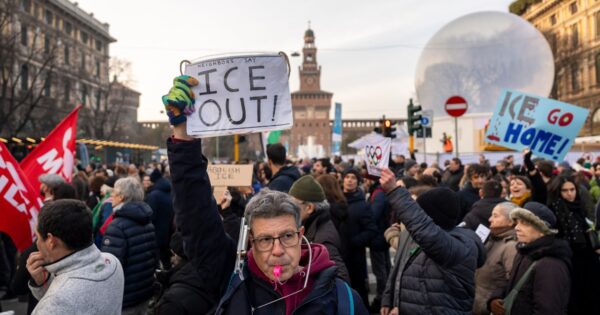 Italians in Milan protest against ICE’s role in Winter Olympics