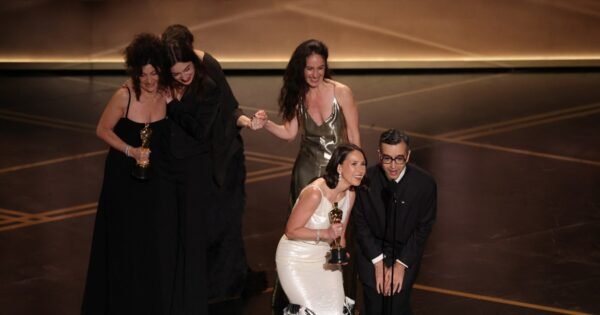 Rare Oscars tie goes to best live-action short film winners ‘The Singers,’ ‘Two People Exchanging Saliva’