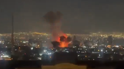 Watch: Fire erupts in Tehran after Israeli strike on Iran state broadcaster