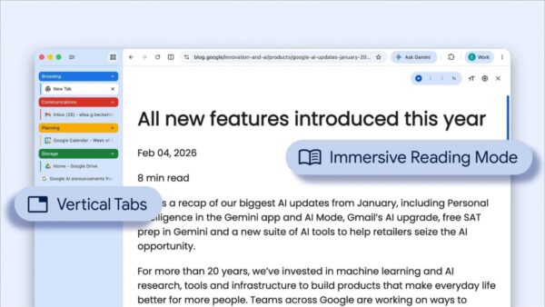 Google Chrome gets vertical tabs and immersive reading mode