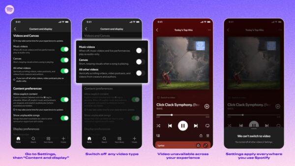 Spotify will let you easily turn off video content across all devices