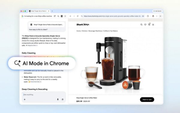 Google’s AI Mode in Chrome now opens links side by side in the same tab