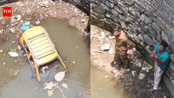 Taxi falls into 25ft well amid driving lesson in Mumbai, 2 injured | Mumbai News