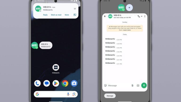 WhatsApp is now testing the notification bubbles feature
