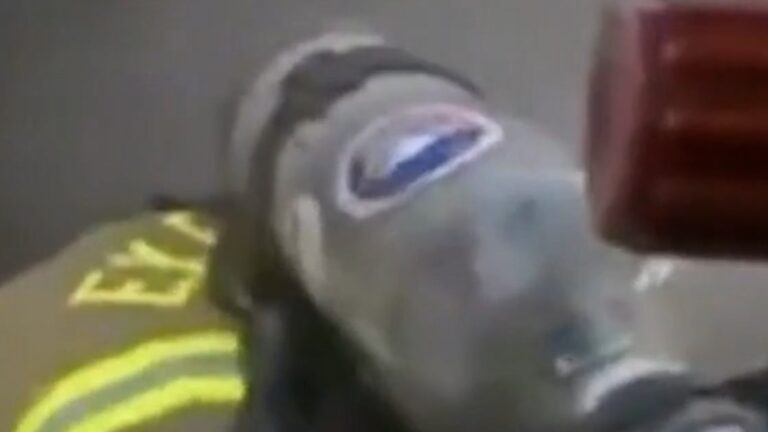 Dramatic rescue from a burning house caught on camera