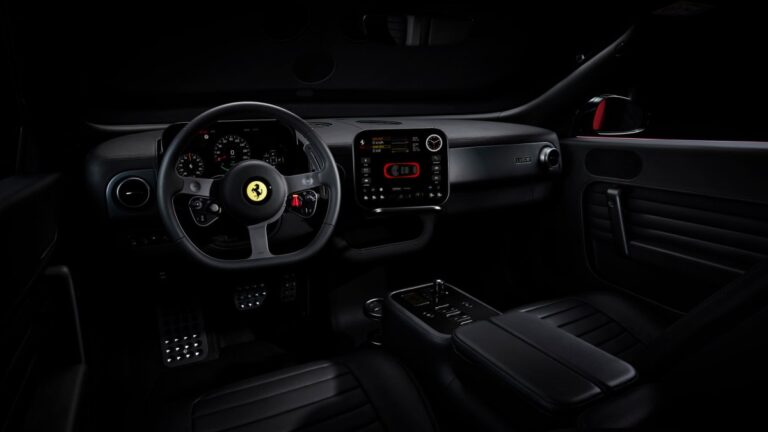 The Ferrari Luce will have Samsung OLED displays with holes and stacked design