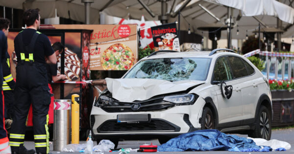 Car runs into crowd in Leipzig, Germany, injuring several people