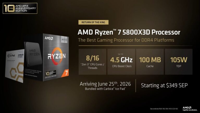 AMD rehashes old products at Computex 2026 with 5800X3D, 7700X3D, and RX 9070 GRE