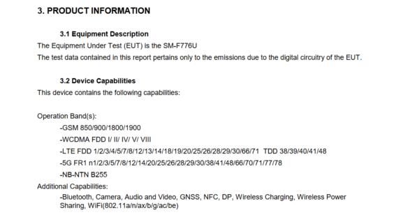 The Samsung Galaxy Z Flip8 (SM-F776U) gets certified by the FCC