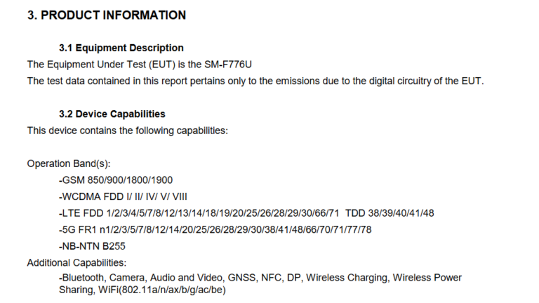 The Samsung Galaxy Z Flip8 (SM-F776U) gets certified by the FCC