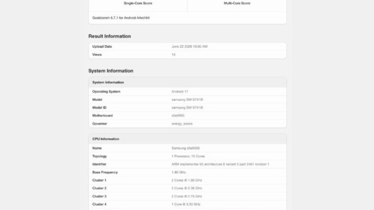 The Samsung Galaxy S26 FE has been spotted on Geekbench once again