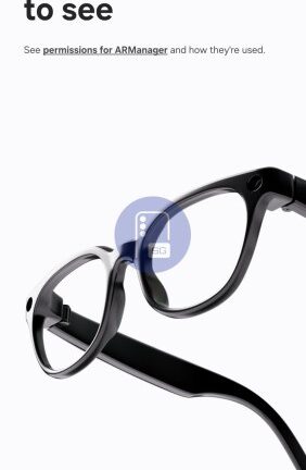 Samsung Galaxy Glasses and their case showcased inside the Galaxy Glasses Manager app