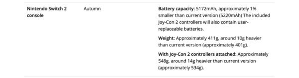 Nintendo is giving the Switch 2 a user-replaceable battery