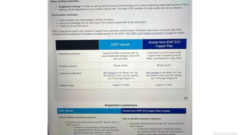 AT&T is raising prices next month, leaked document reveals