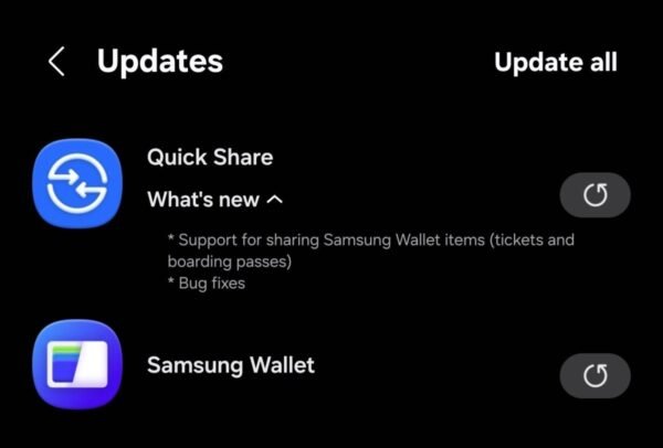 Samsung now lets you send Samsung Wallet items through Quick Share